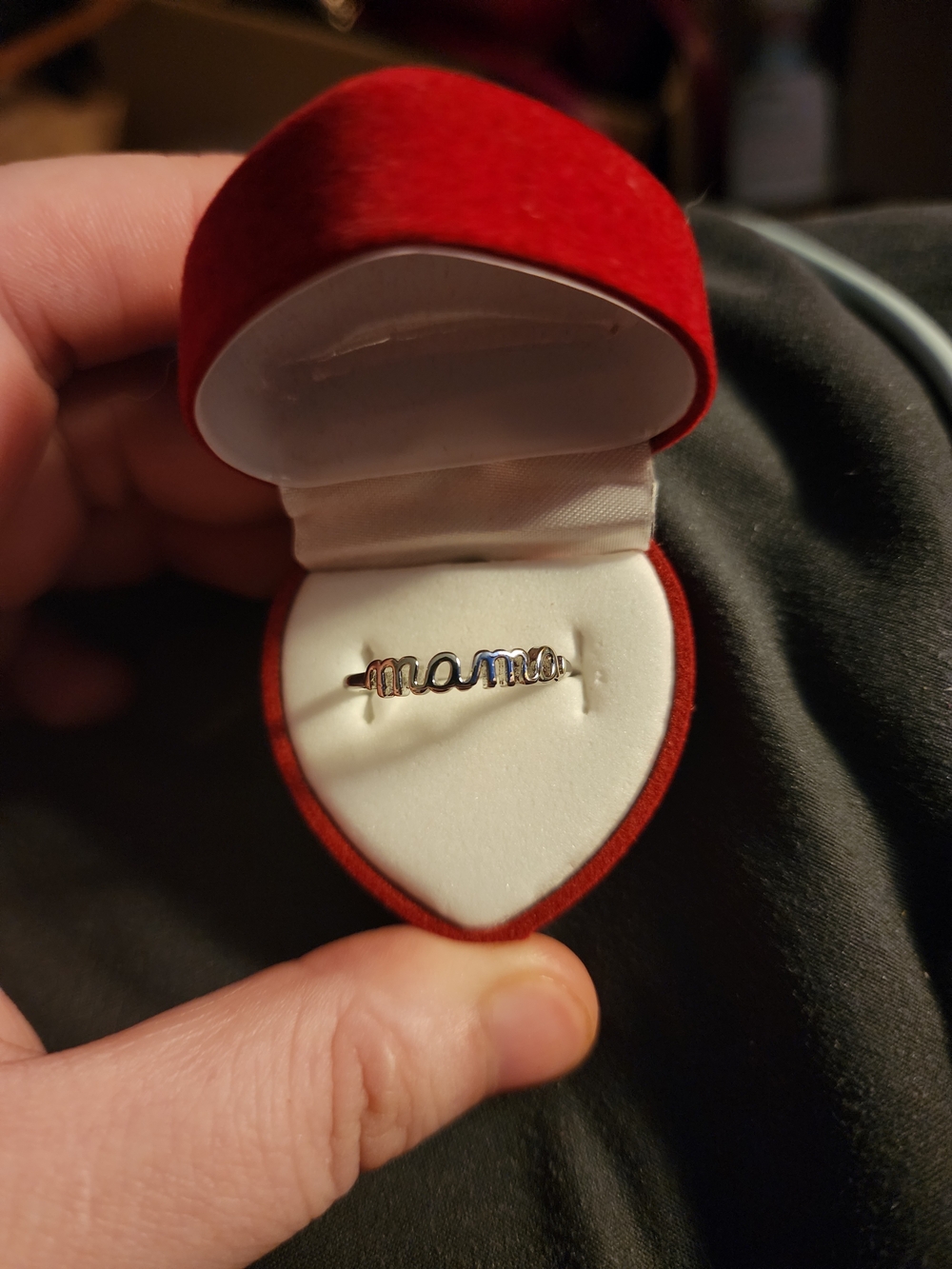 Mama Script Word Ring - Polished 'mama' Ring Size 9!